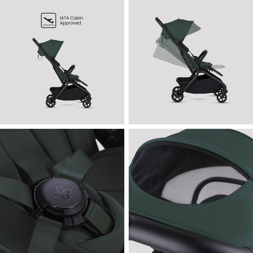 Silver Cross Nia Glide Plus Travel System & Accessories - Conifer