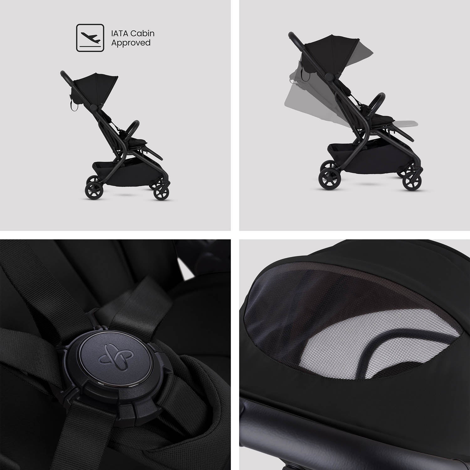 Silver Cross Nia Glide Plus Travel System & Accessories - Onyx