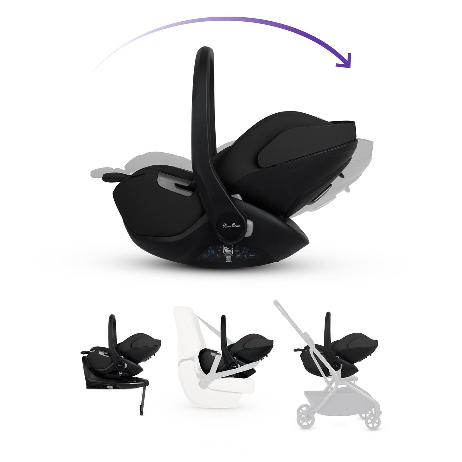 Silver Cross Nia Glide Plus Travel System - Onyx
