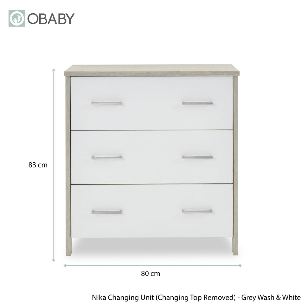 Obaby Nika 2 Piece Room Set - Grey Wash & White