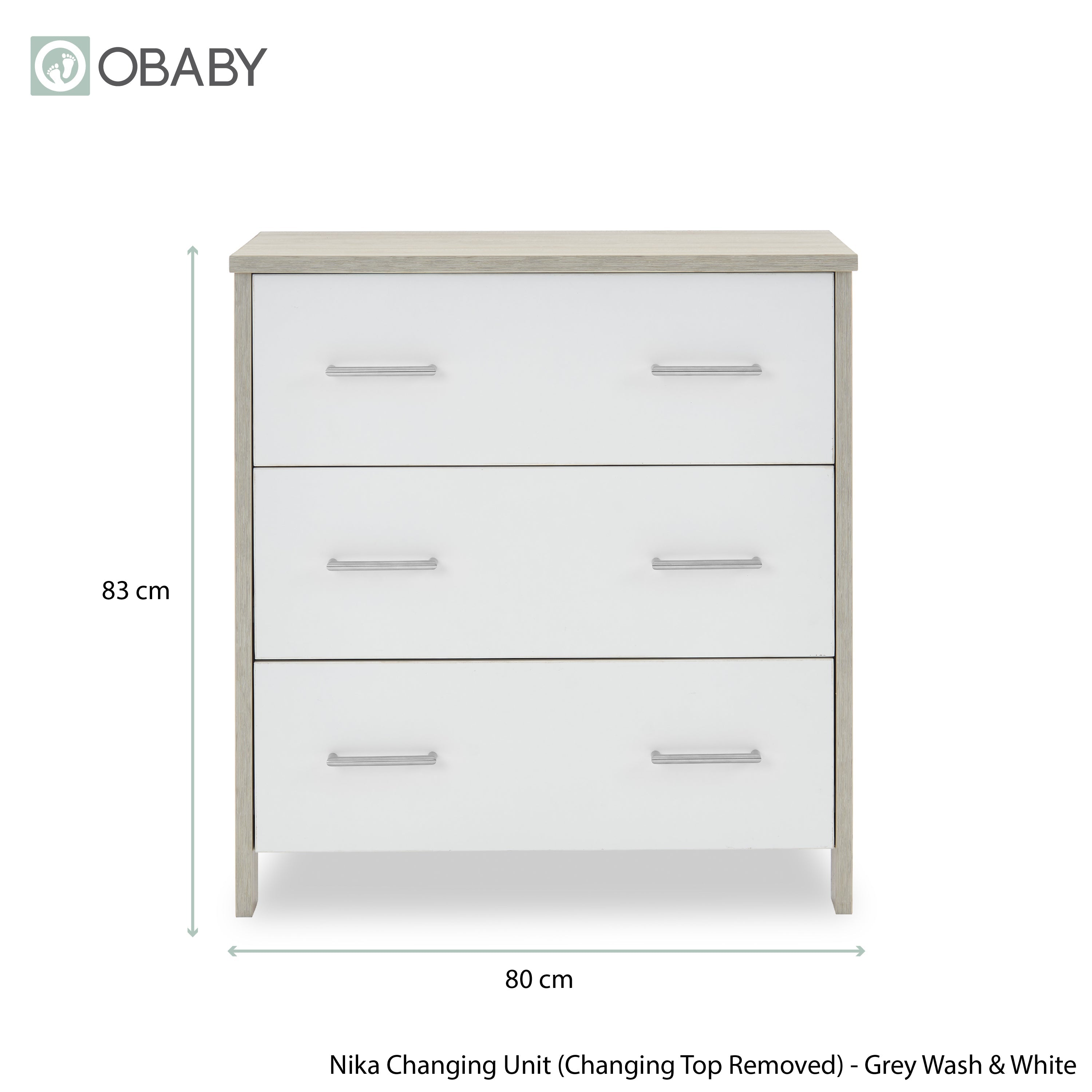 Obaby Nika 2 Piece Room Set - Grey Wash & White