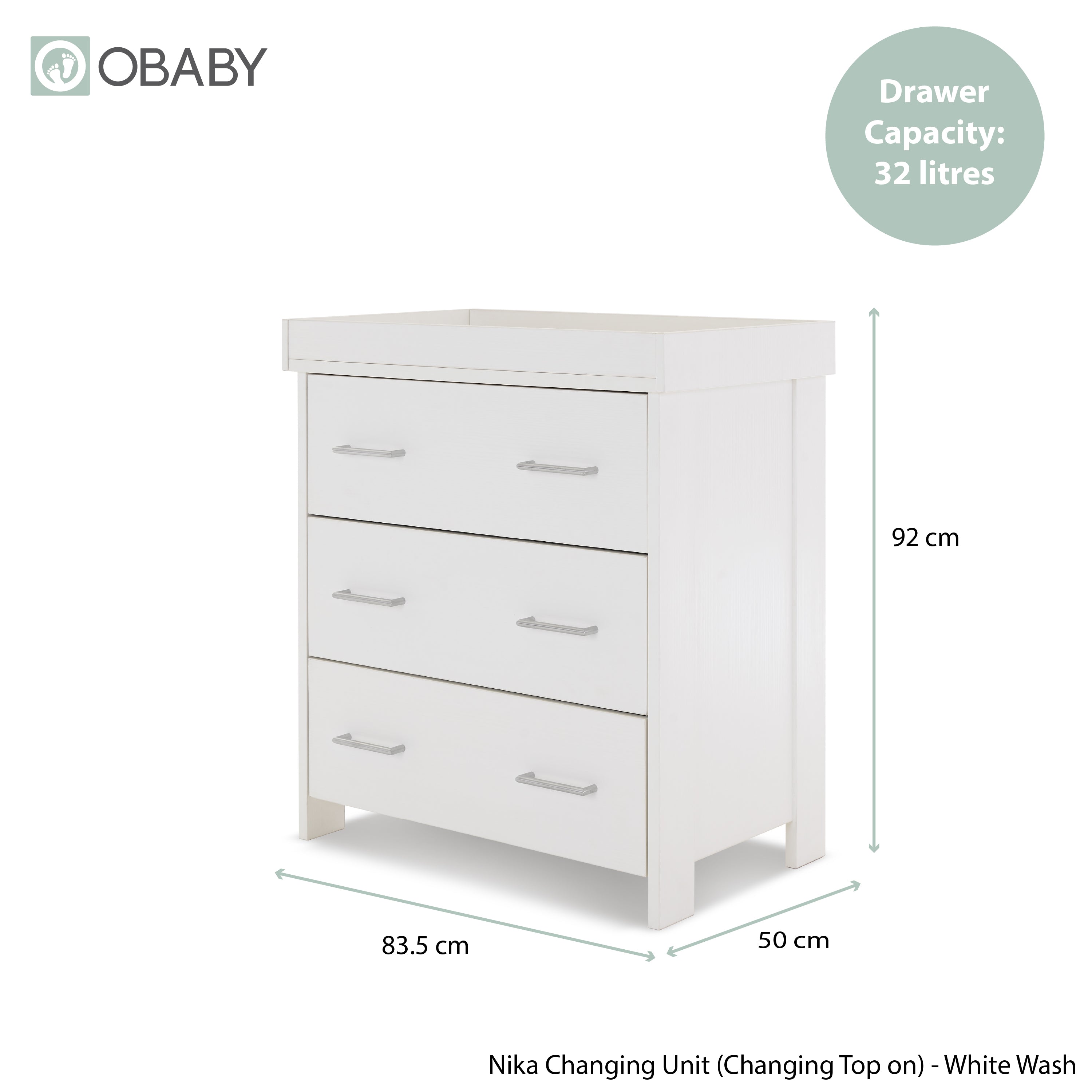 Obaby Nika 2 Piece Room Set - White Wash
