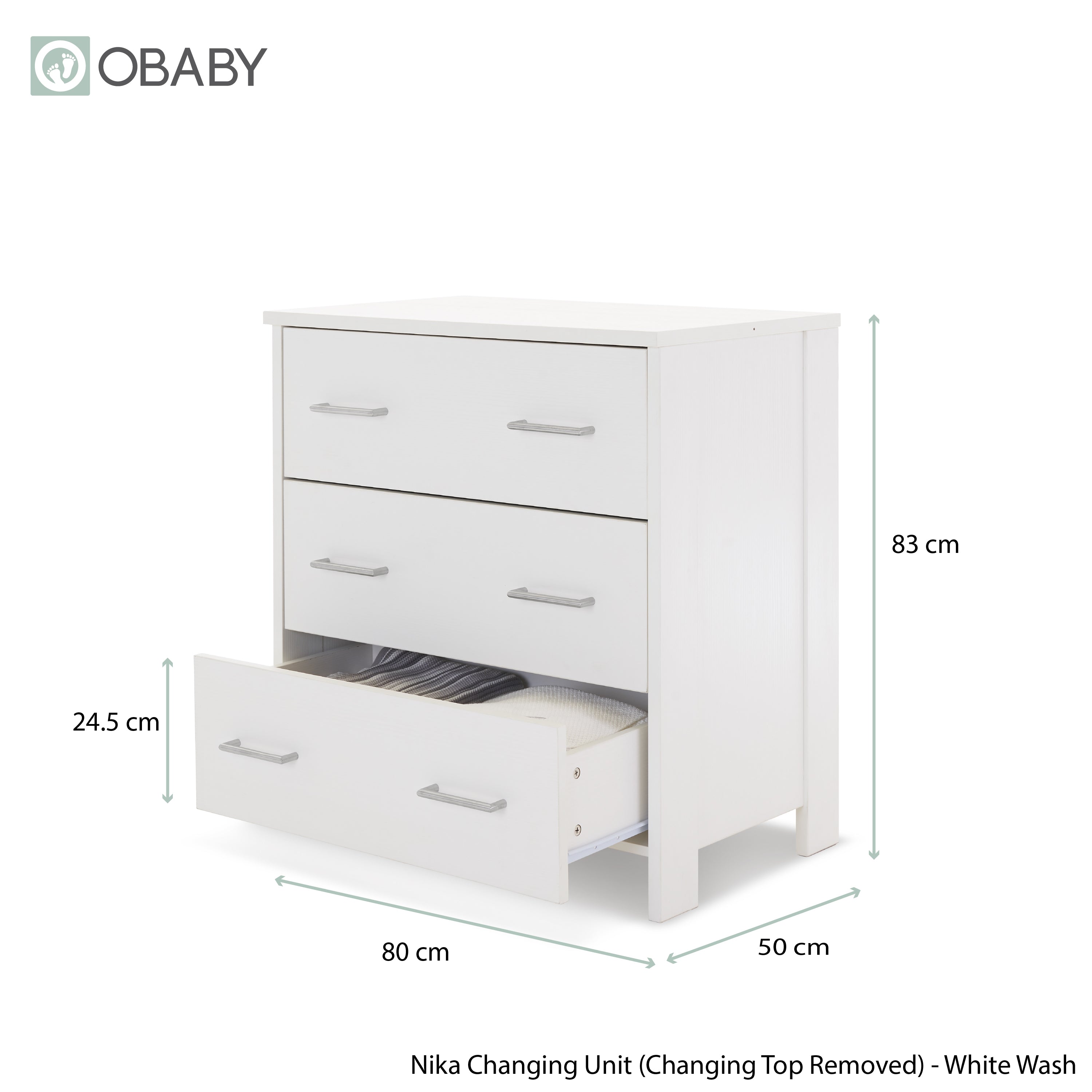 Obaby Nika 2 Piece Room Set - White Wash