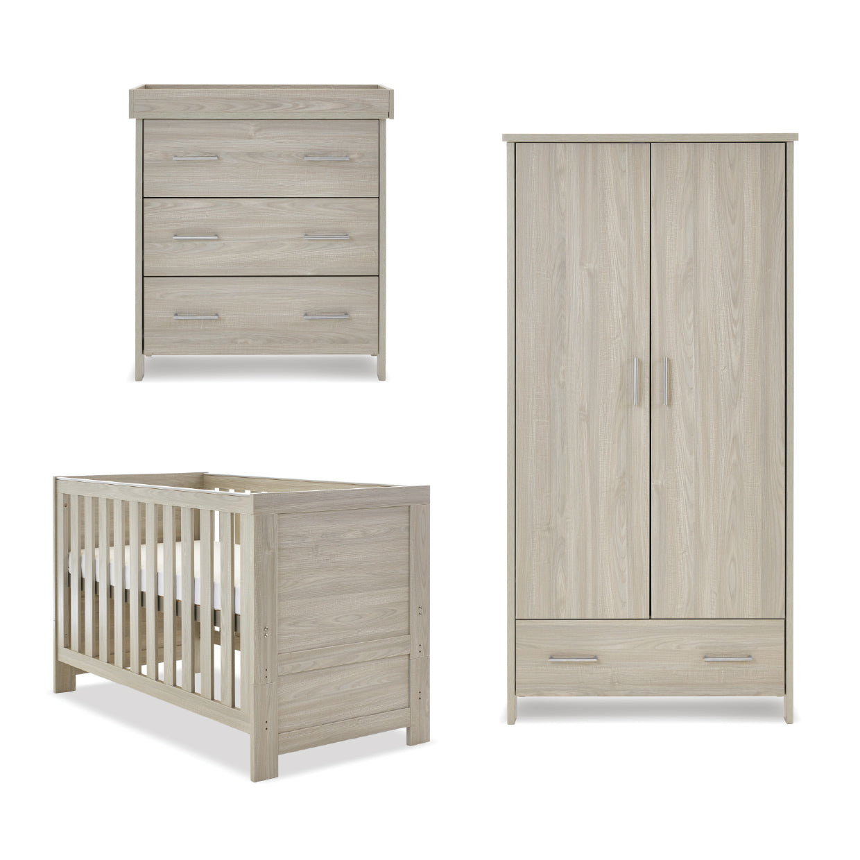 Obaby Nika 3 Piece Room Set - Grey Wash