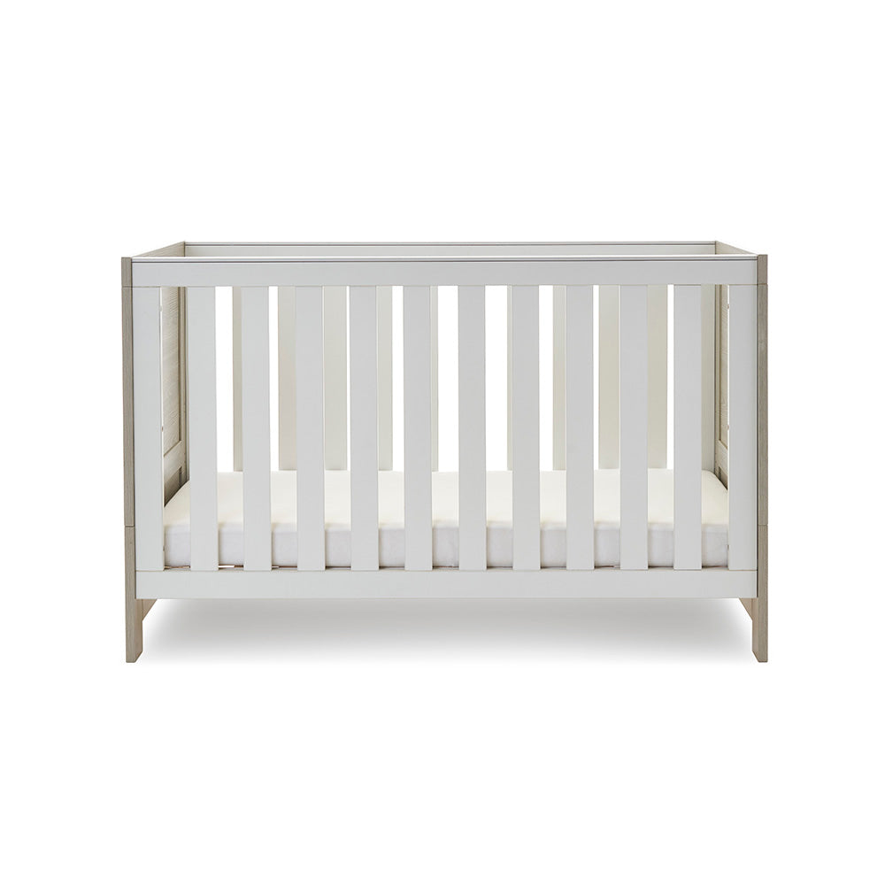 Obaby Nika Mini Cot Bed - Grey Wash & White