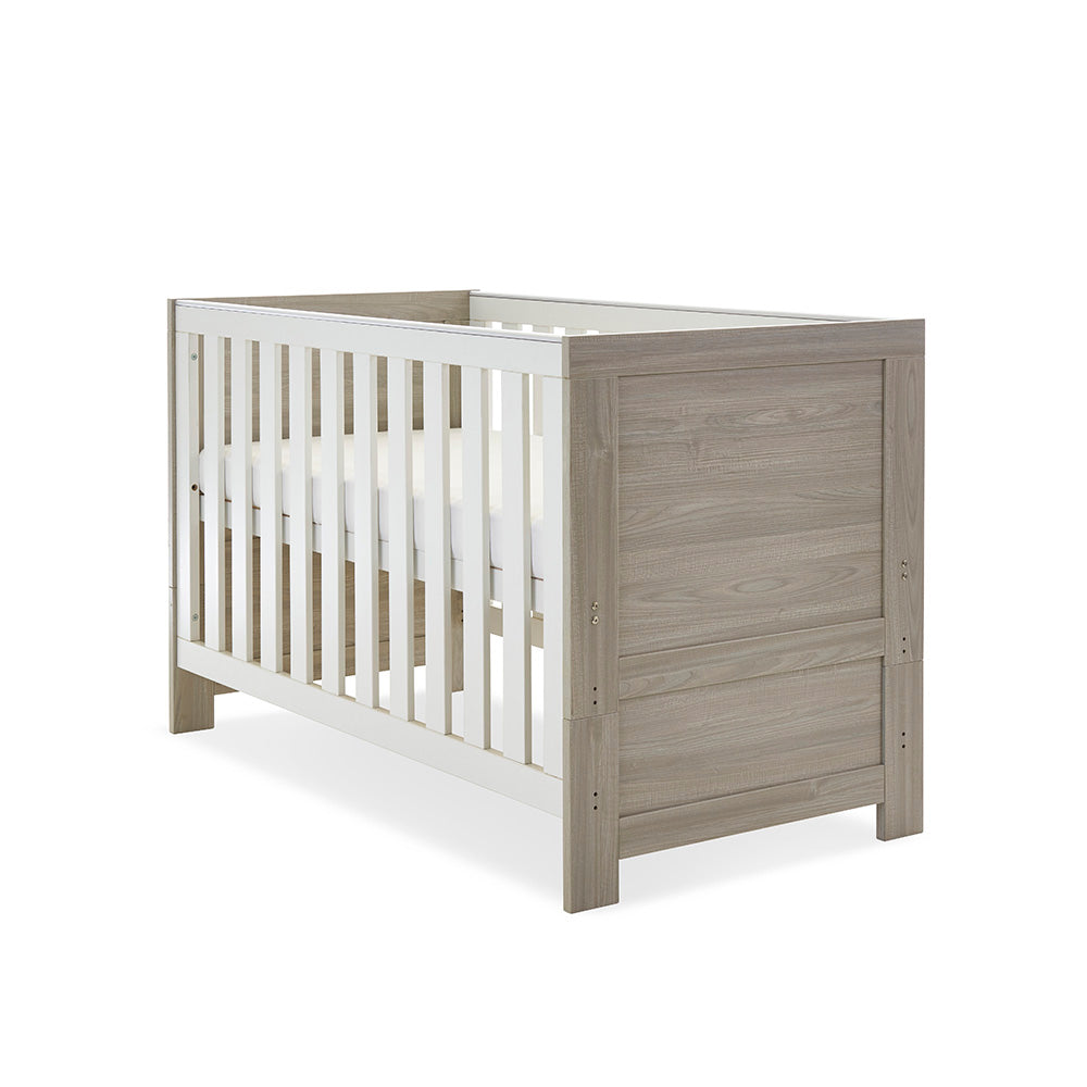 Obaby Nika Mini Cot Bed - Grey Wash & White