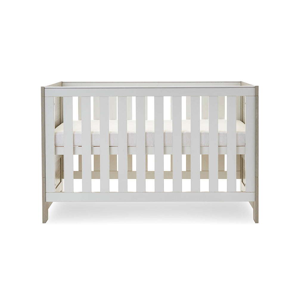 Obaby Nika Mini Cot Bed - Grey Wash & White