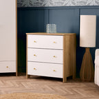 Obaby Nika 3 Piece Nursery Room Set - Oak & White