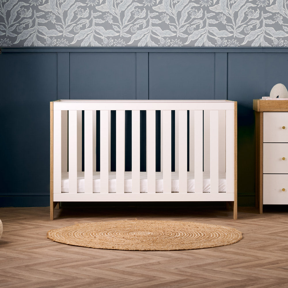 Obaby Nika Cot Bed - Oak & White