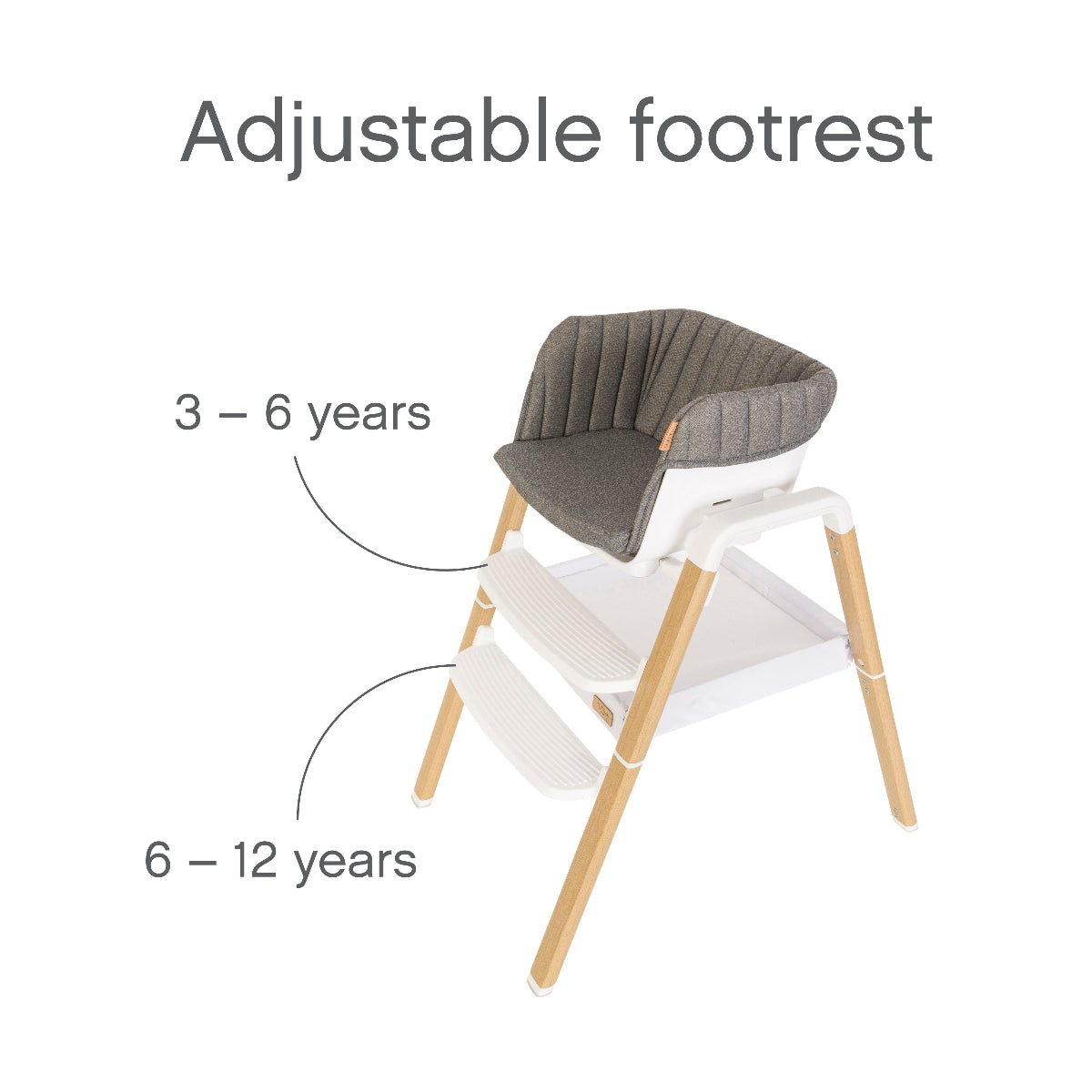 Tutti Bambini Nova Evolutionary Highchair - Scandinavian Walnut & Ecru