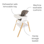 Tutti Bambini Nova Evolutionary Highchair - Scandinavian Walnut & Ecru