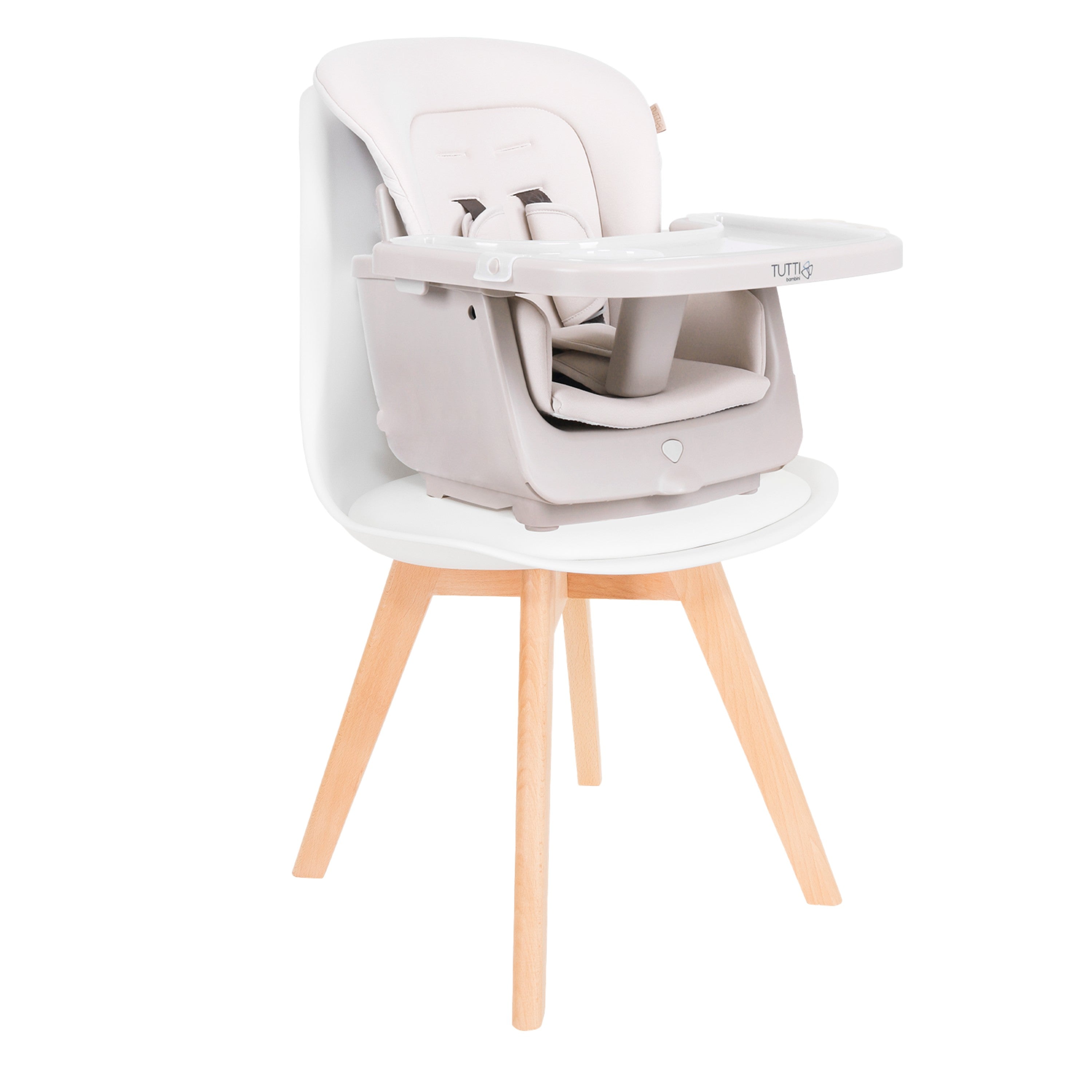 Tutti Bambini Nova Evolutionary Highchair - Scandinavian Walnut & Ecru