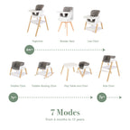 Tutti Bambini Nova Evolutionary Highchair - Scandinavian Walnut & Ecru