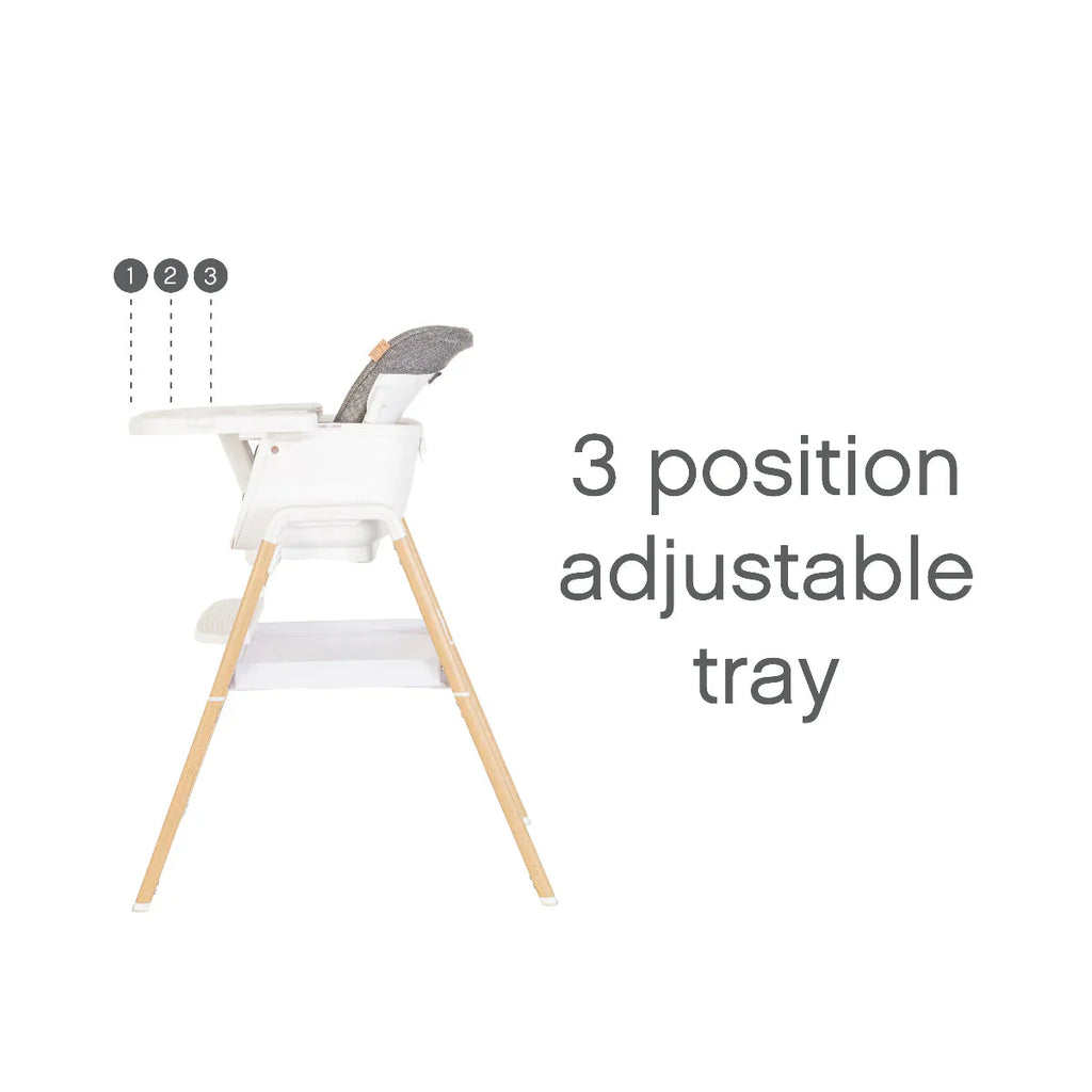 Tutti Bambini Nova Evolutionary Highchair - Ecru/Scandinavian Walnut