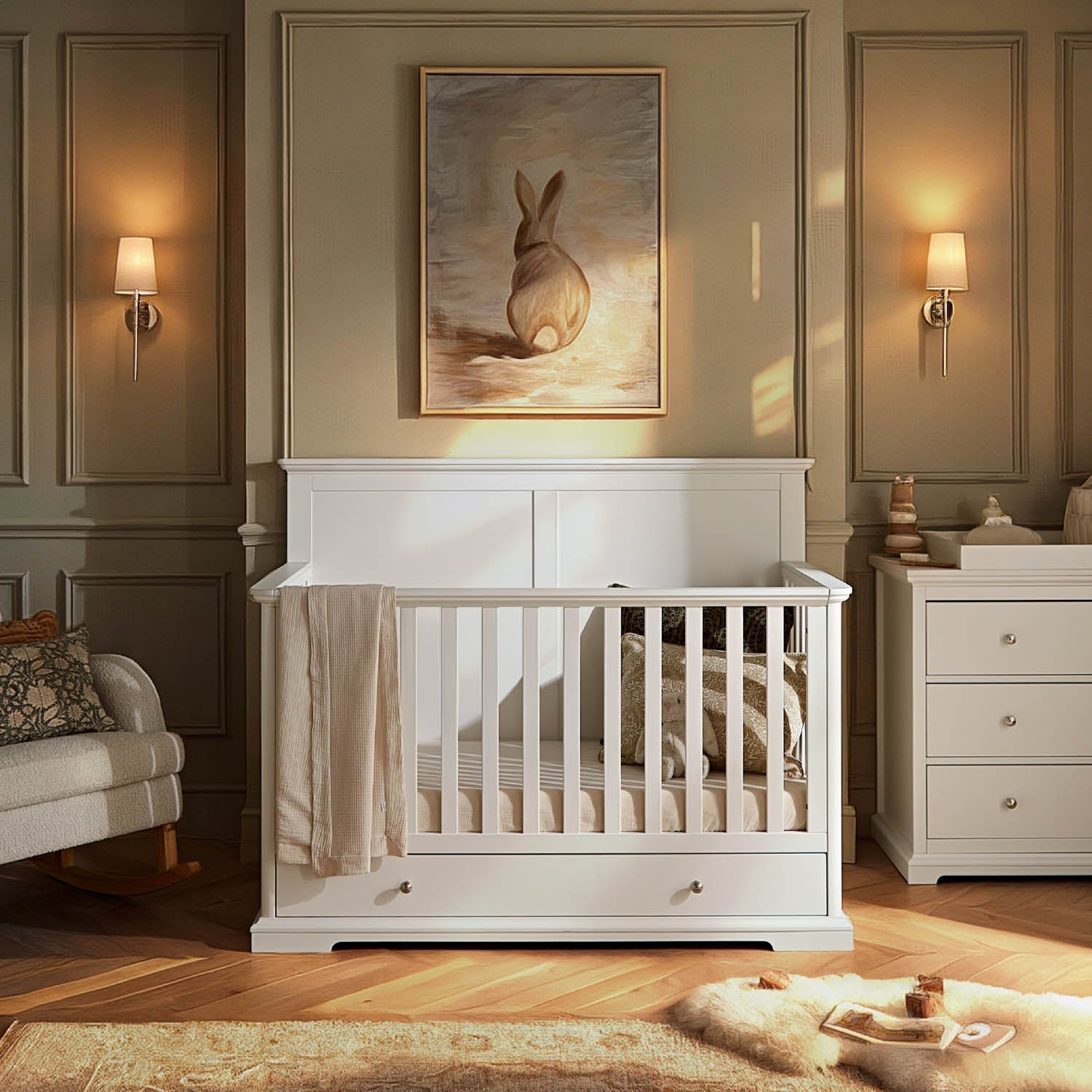 CuddleCo Beaumont Grand 2 Piece Nursery Furniture Set - White