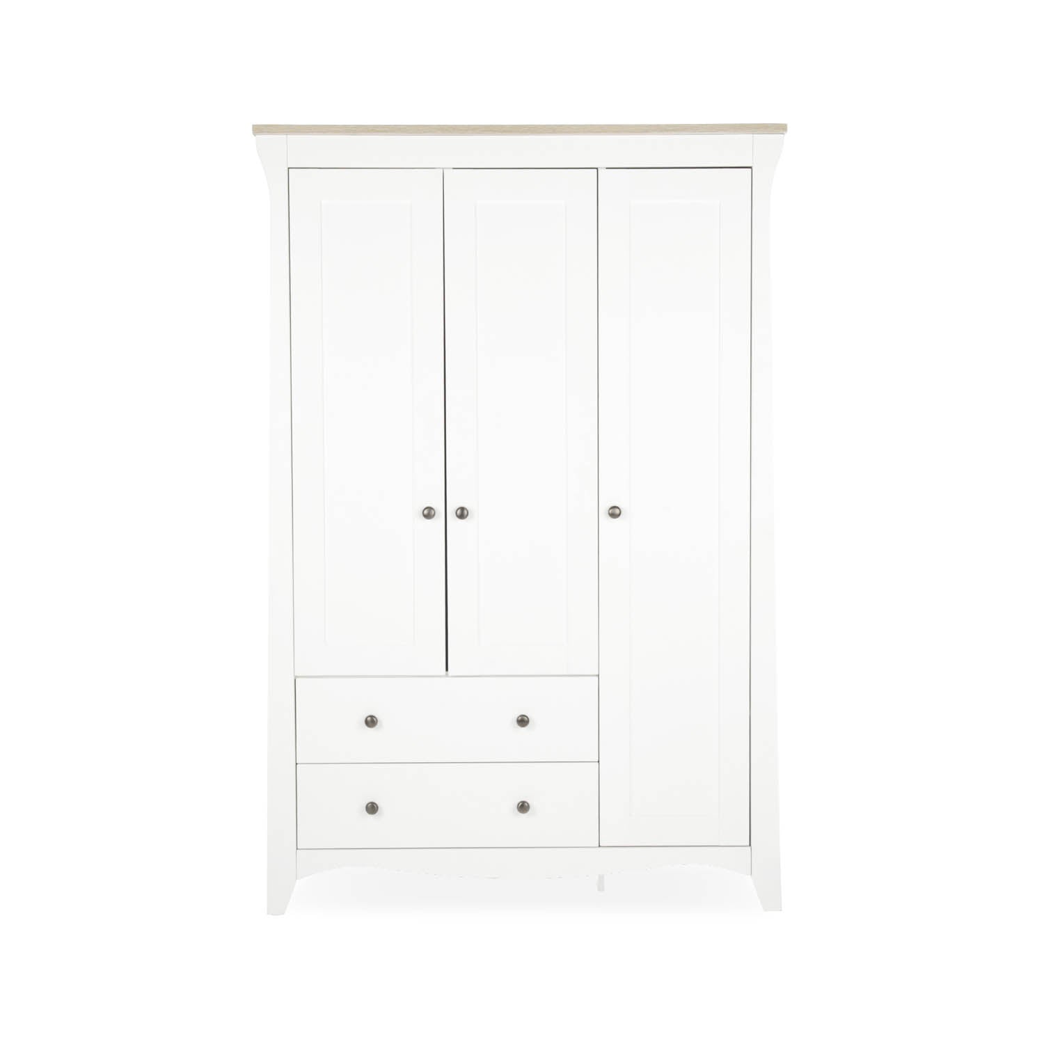 CuddleCo Clara 3 Door Triple Wardrobe - White & Ash
