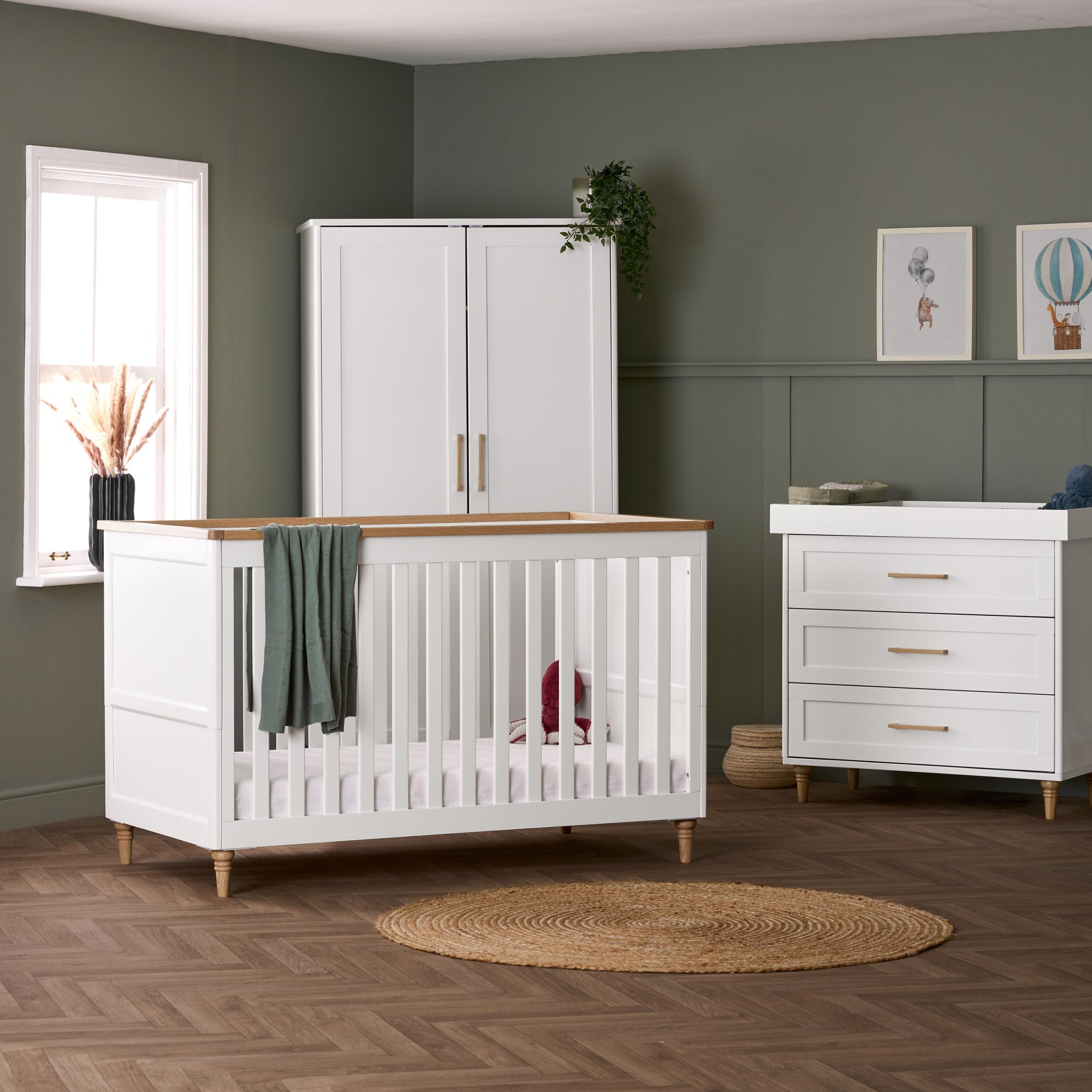 Obaby Orla 3 Piece Room Set - White with Oak