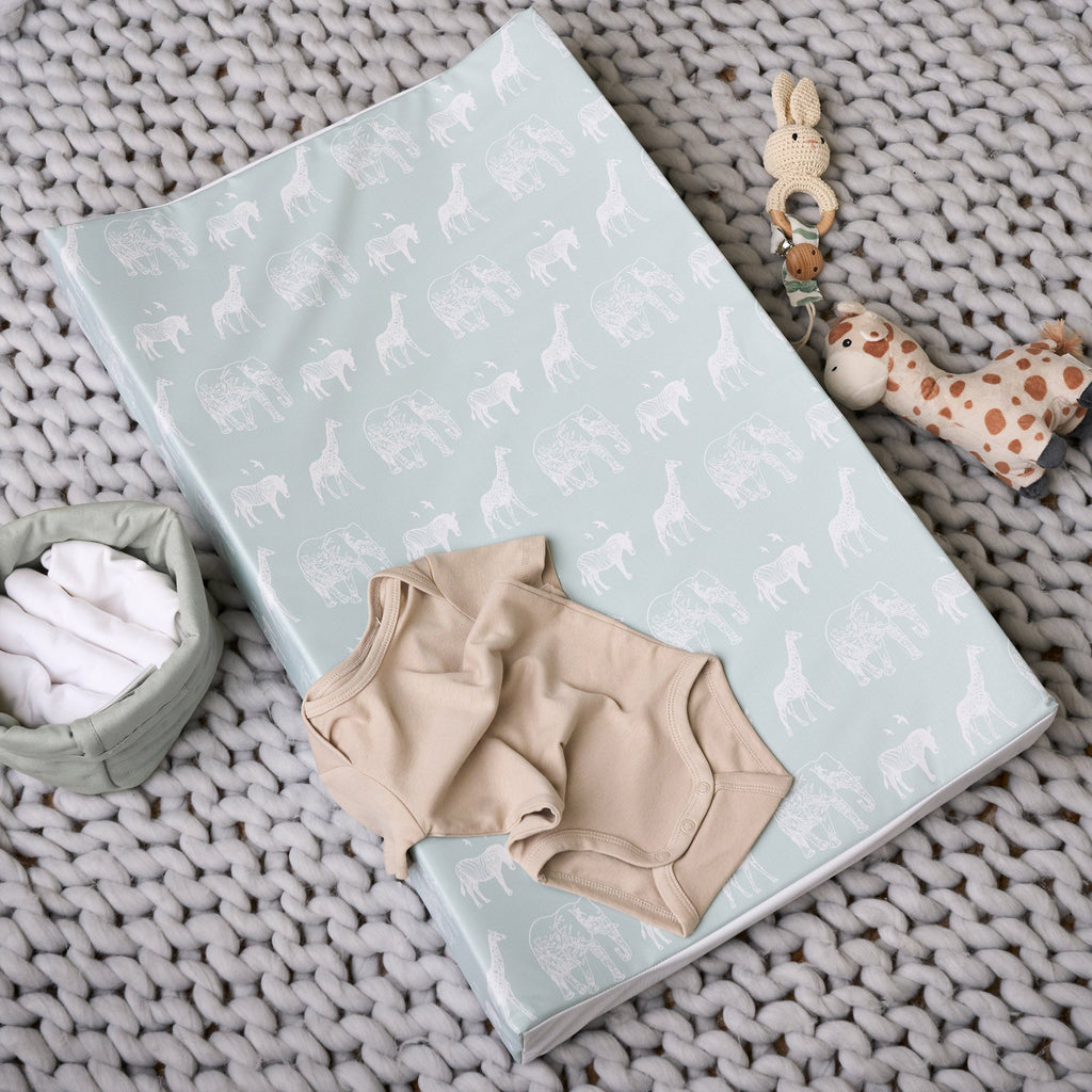 Obaby Wedge Changing Mat - Safari Sage Print