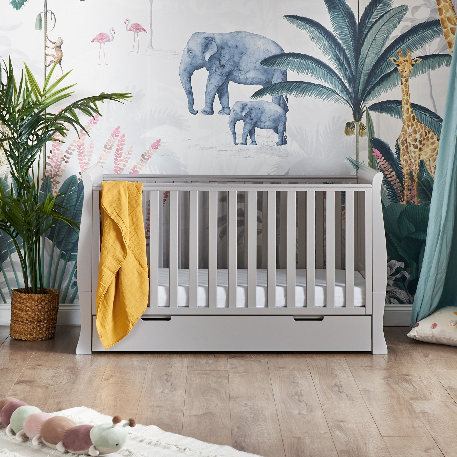 Obaby Stamford Classic Sleigh 2 Piece Room Set - Warm Grey