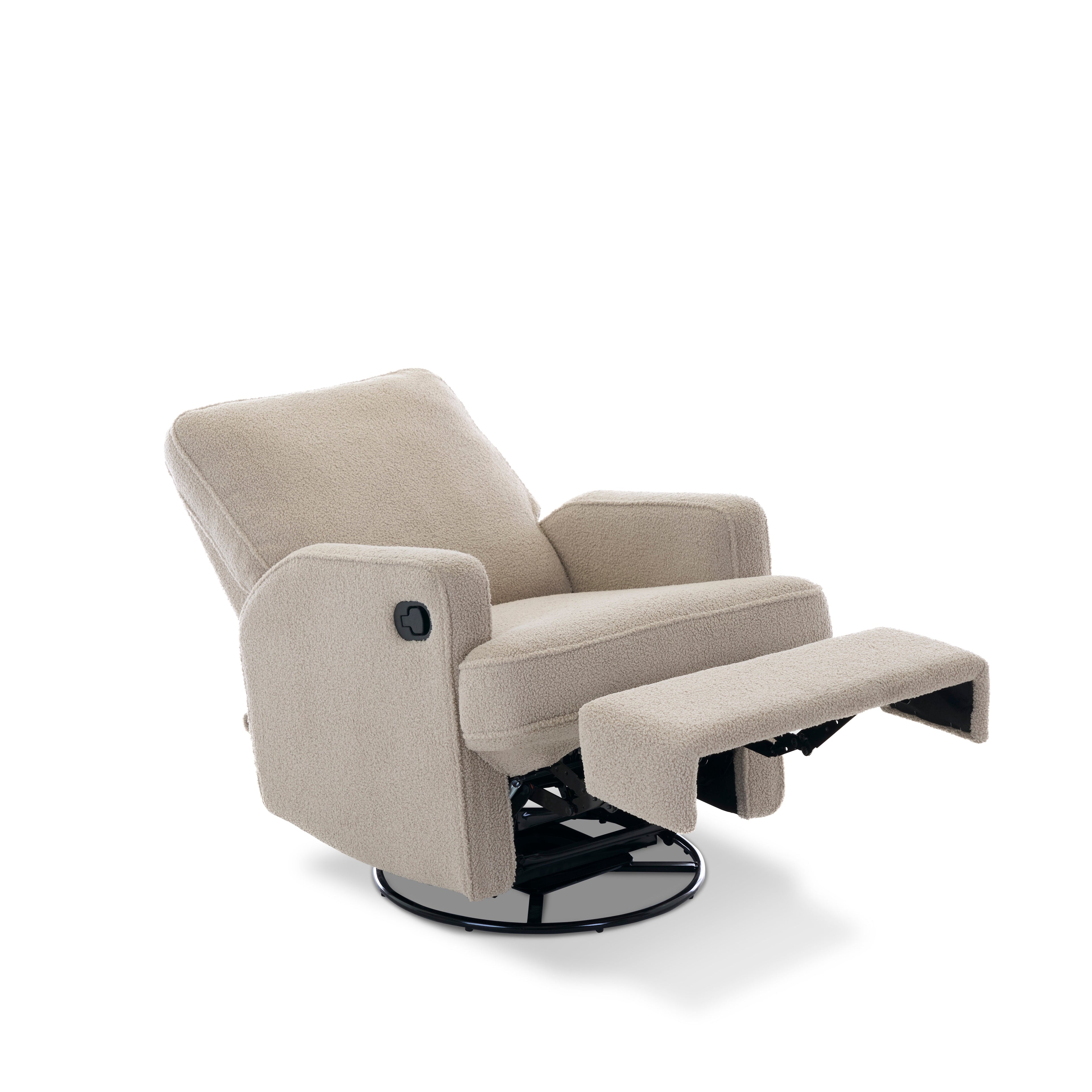 Obaby Madison Swivel Glider Recliner Chair - Teddy Fabric Truffle