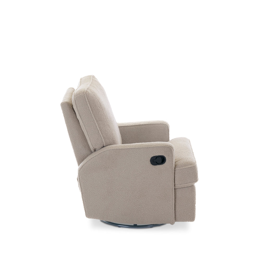Obaby Madison Swivel Glider Recliner Chair - Teddy Fabric Truffle