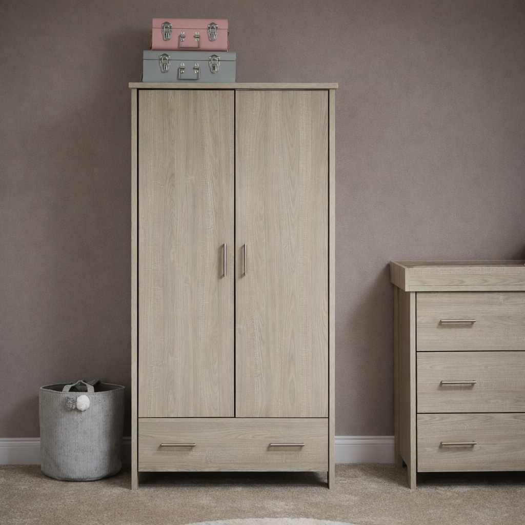 Obaby Nika Double Wardrobe - Grey Wash
