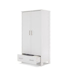 Obaby Nika Double Wardrobe - White Wash