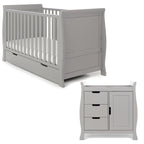 Obaby Stamford Classic Sleigh 2 Piece Room Set - Warm Grey