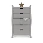 Obaby Stamford Sleigh Tall Chest of Drawers - Warm Grey