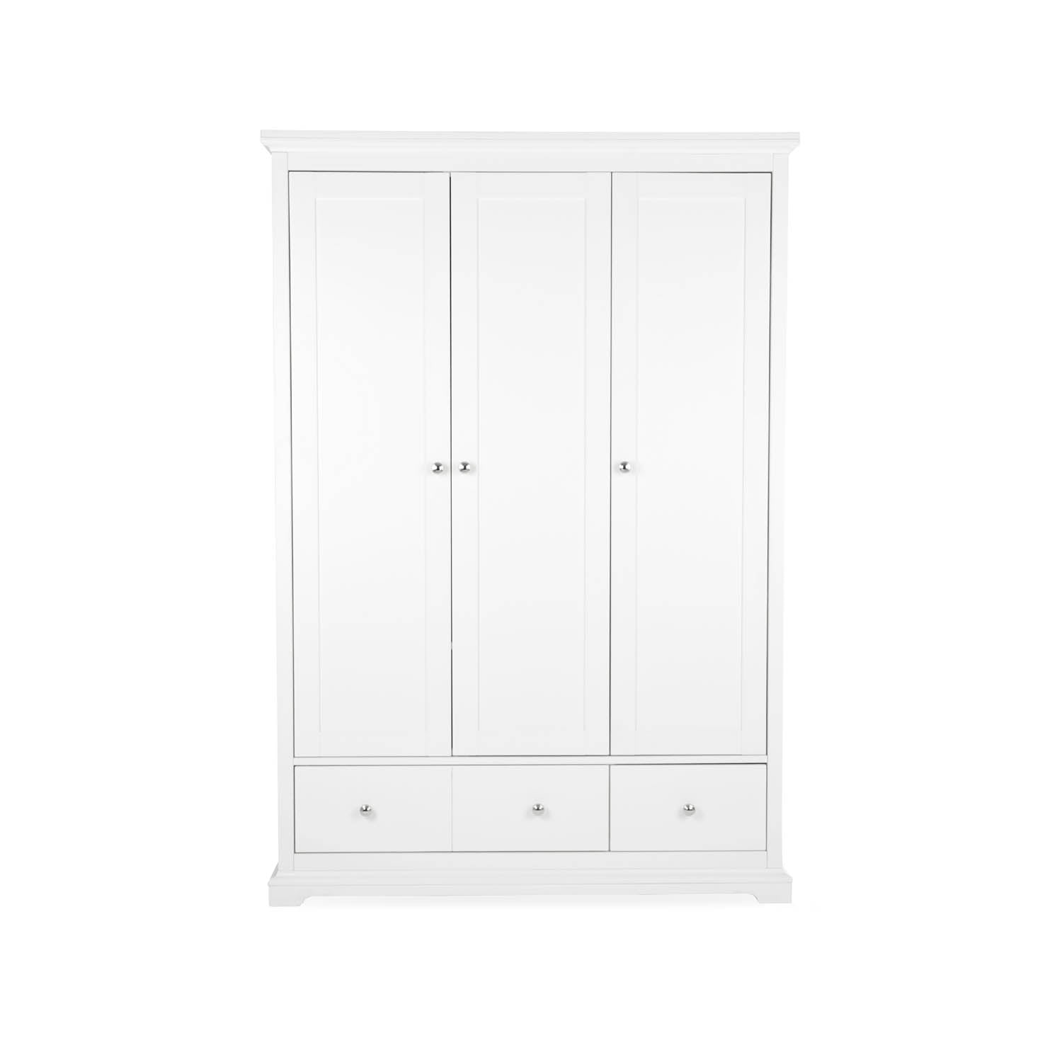 CuddleCo Beaumont Triple Wardrobe - White