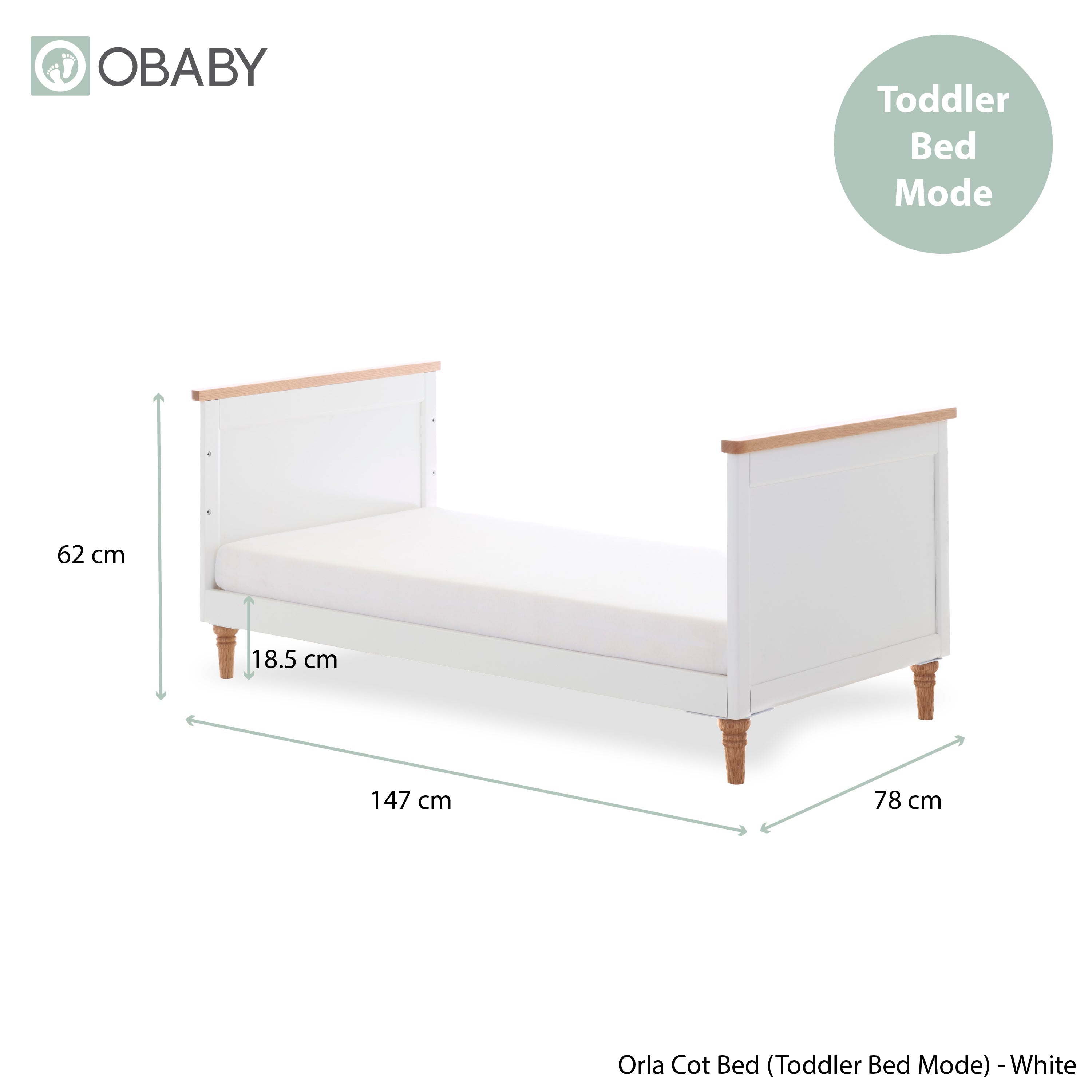 Obaby Orla 2 Piece Room Set - White with Oak