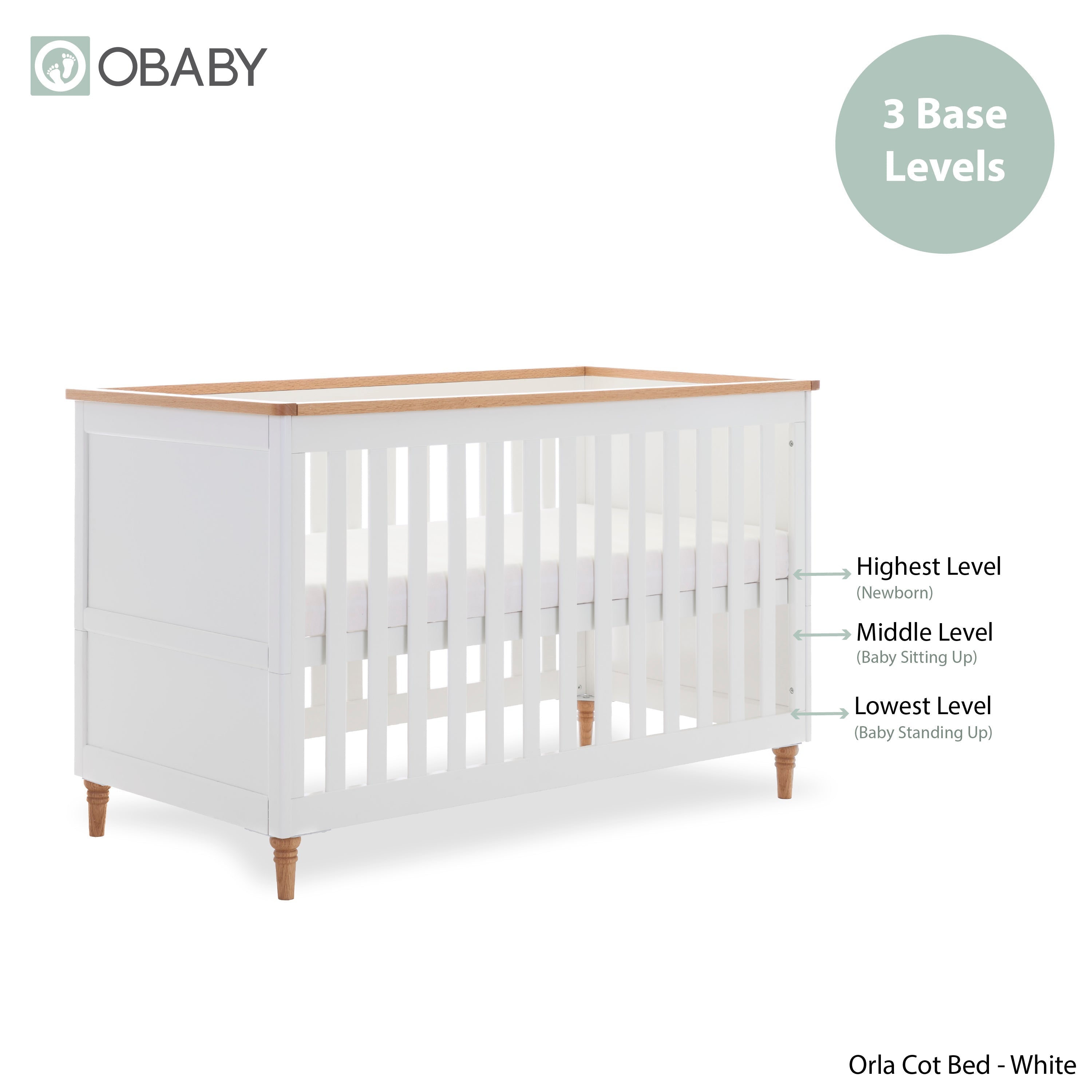 Obaby Orla 2 Piece Room Set - White with Oak