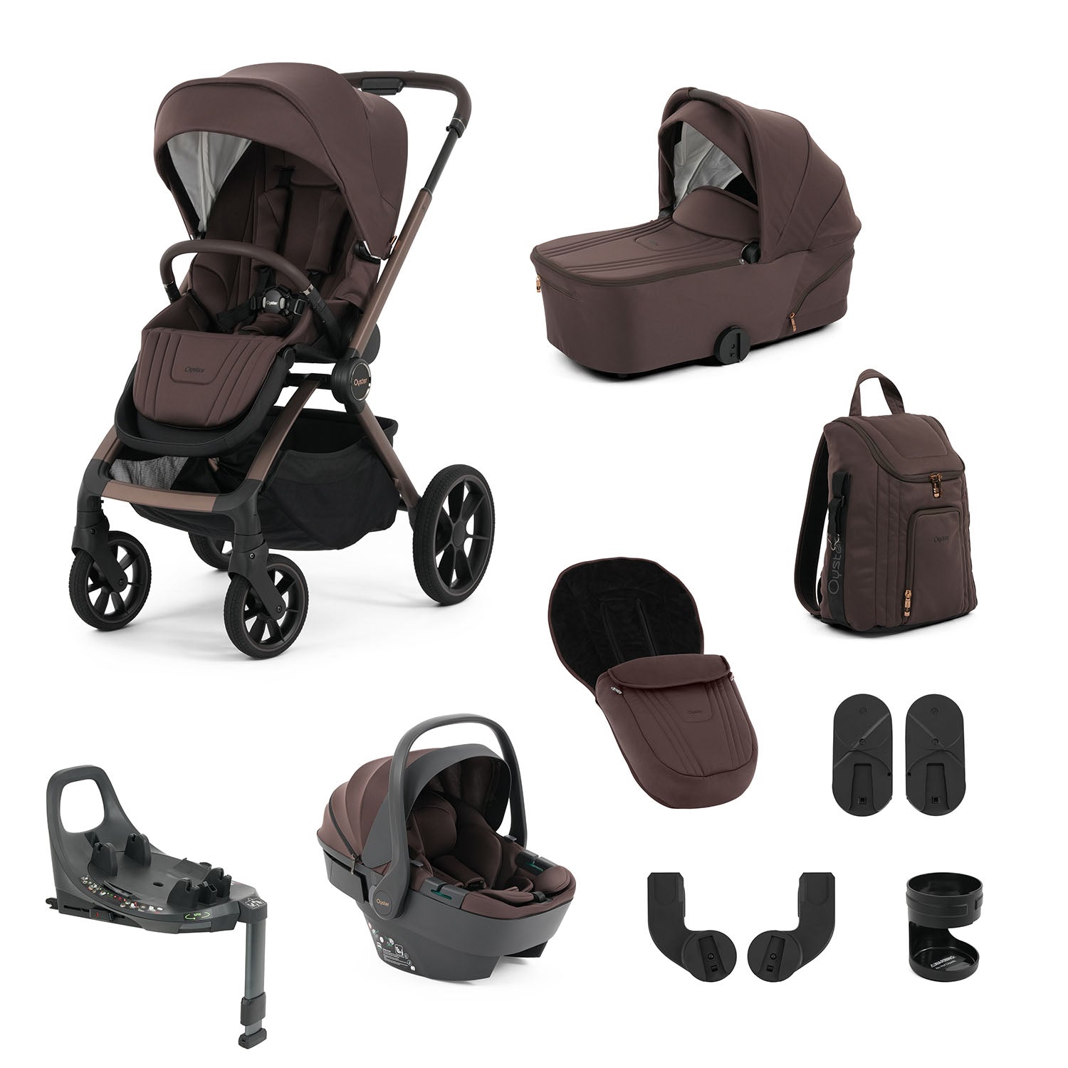 Oyster Vee Luxury Capsule 360 Travel System Bundle - Chocolate