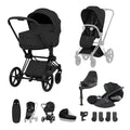 Cybex PRIAM Fold Cot Ultimate Travel System Bundle - Style Sepia Black & Matt Black Frame
