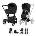 Cybex PRIAM Fold Cot Accessory Bundle - Style Sepia Black & Matt Black Frame