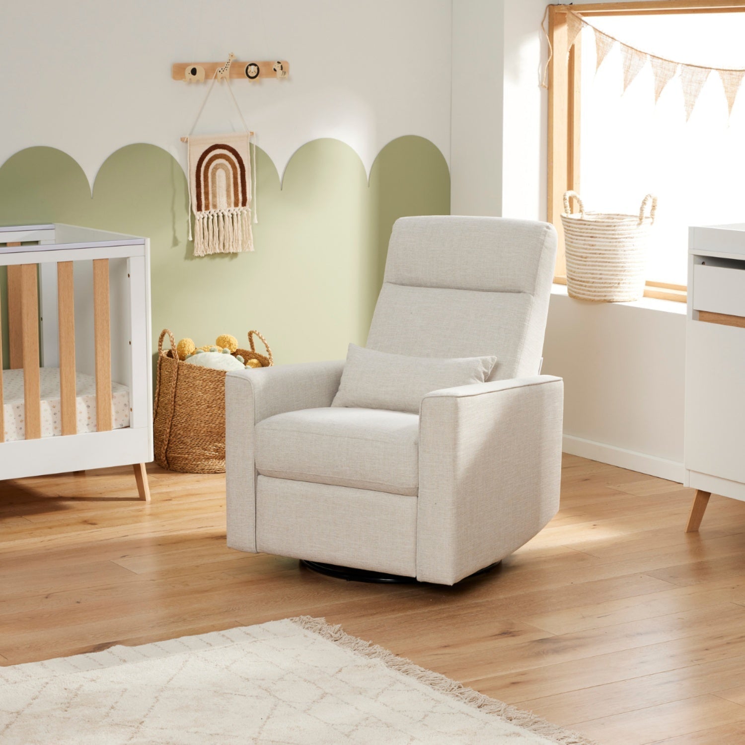 Tutti Bambini Paige Recliner Glider Nursery Chair - Egg Shell