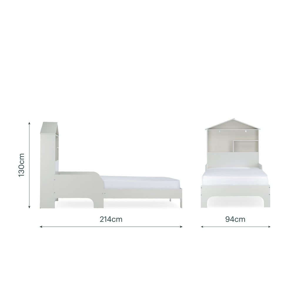 CuddleCo Play House Single Bed with Storage - Pebble