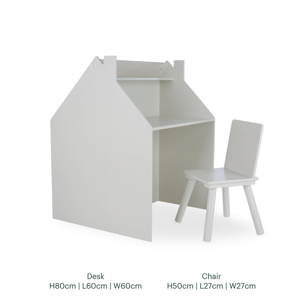 CuddleCo Play House Storage Desk with Easel and Chair - Pebble