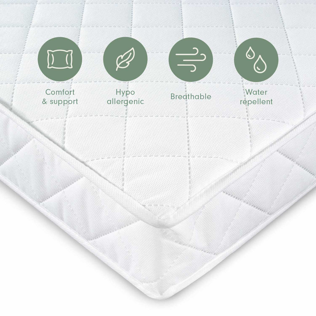Tutti Bambini Pocket Sprung Cot Bed Mattress (70 x 140 cm) - White