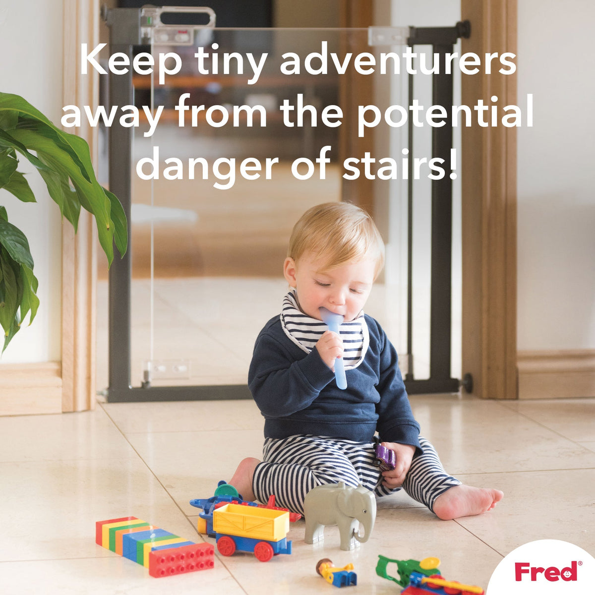 Fred Safety Pressure Fit Clear-View Stairgate
