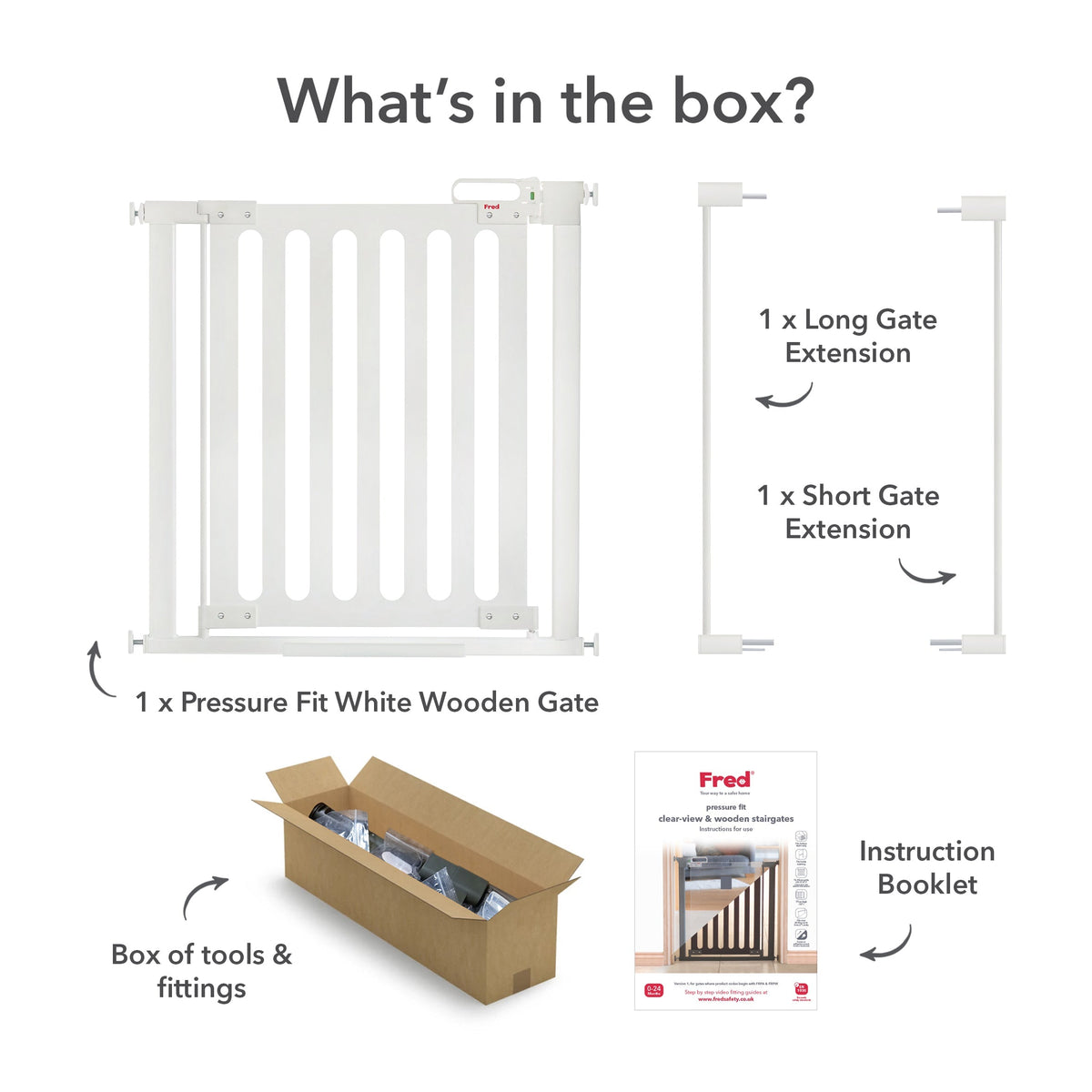 Fred Safety Pressure Fit Wooden Stairgate