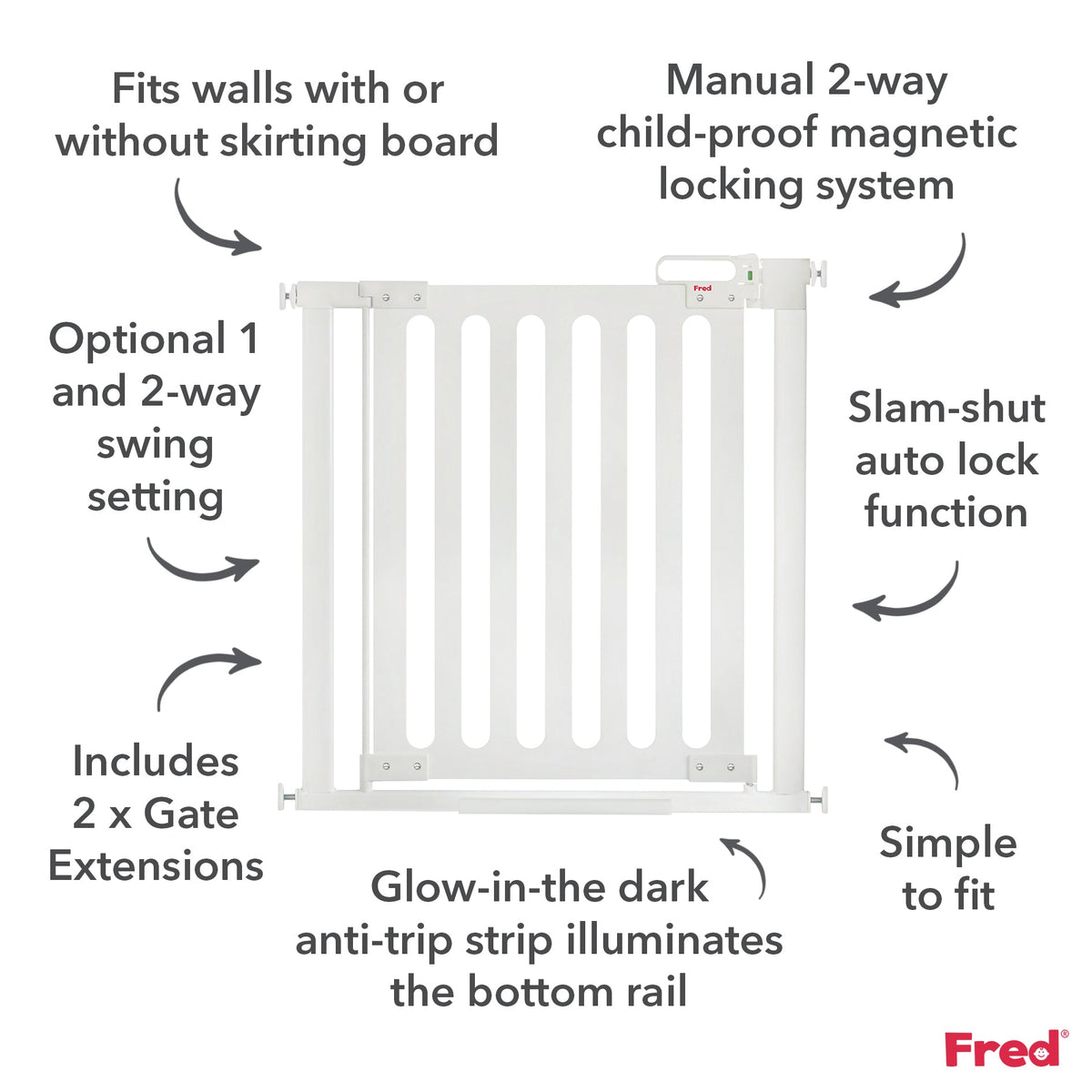 Fred Safety Pressure Fit Wooden Stairgate