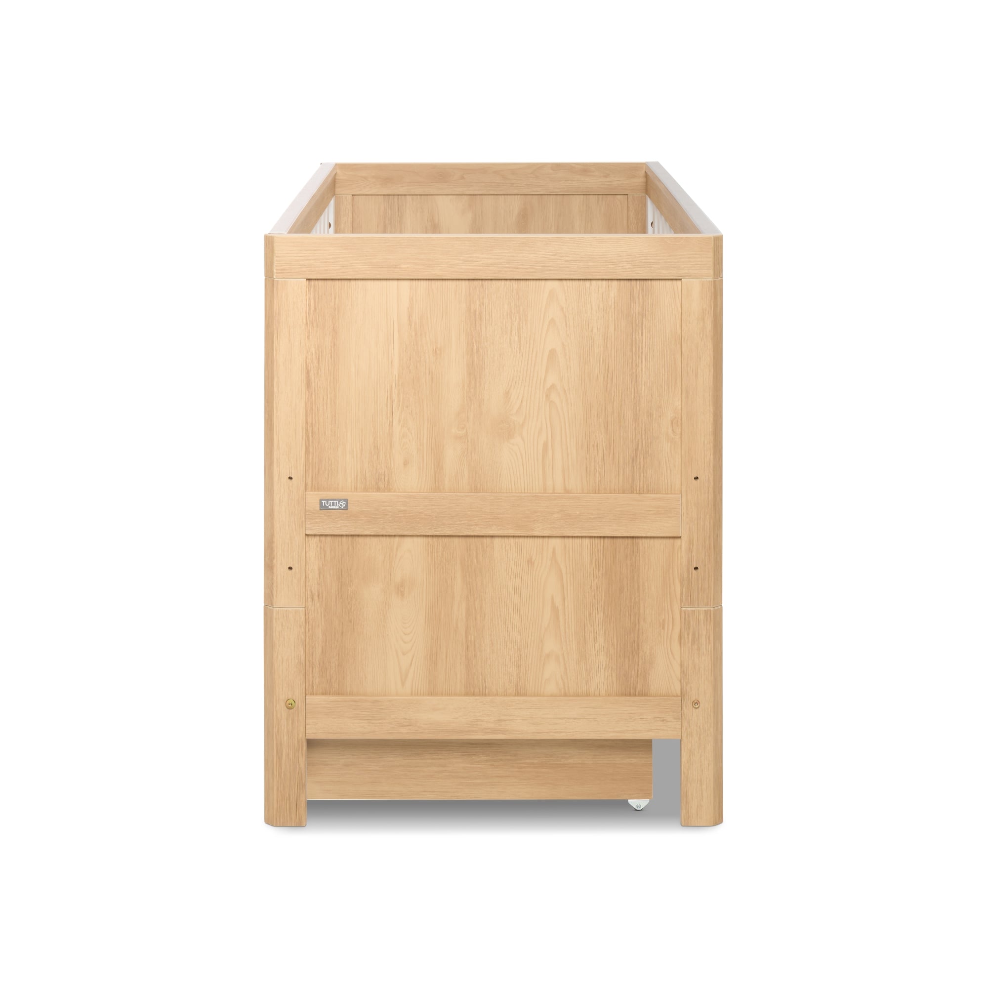 Tutti Bambini Riley Mini Cot Bed with Drawer - Maple Oak & White