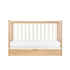 Tutti Bambini Riley Mini Cot Bed with Drawer - Maple Oak & White