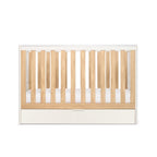 Tutti Bambini Riley Mini Cot Bed with Drawer - White & Maple Oak