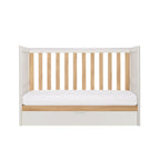 Tutti Bambini Riley Mini Cot Bed with Drawer - White & Maple Oak