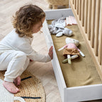 Tutti Bambini Riley Mini Cot Bed with Drawer - White & Maple Oak