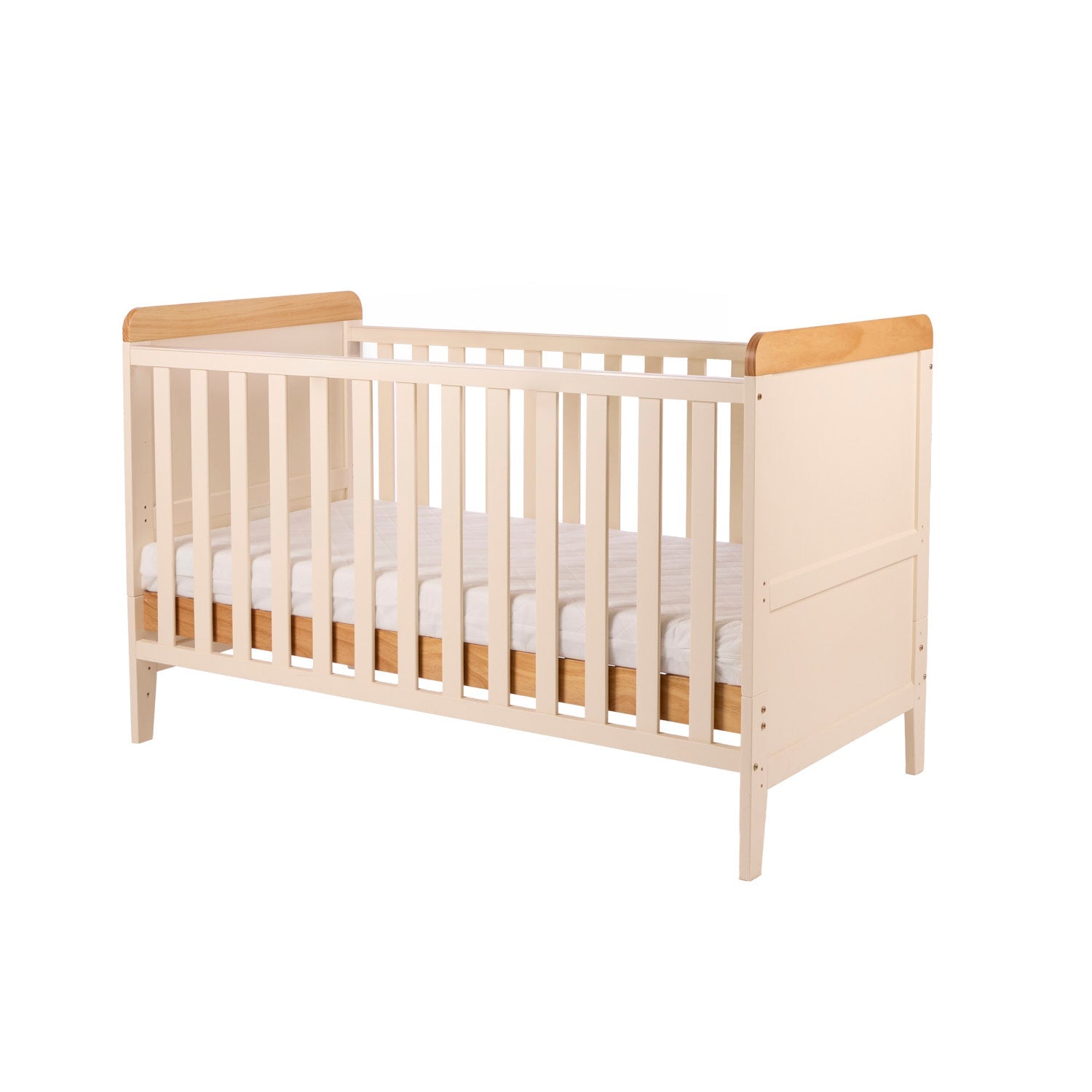 Tutti Bambini Rio Cot Bed with Cot Top Changer & Mattress - Cashmere/Honey Oak