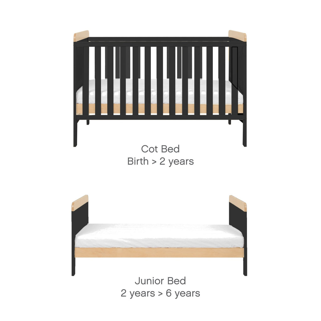 Tutti Bambini Rio 3 Piece Room Set - Honey Oak & Slate Grey