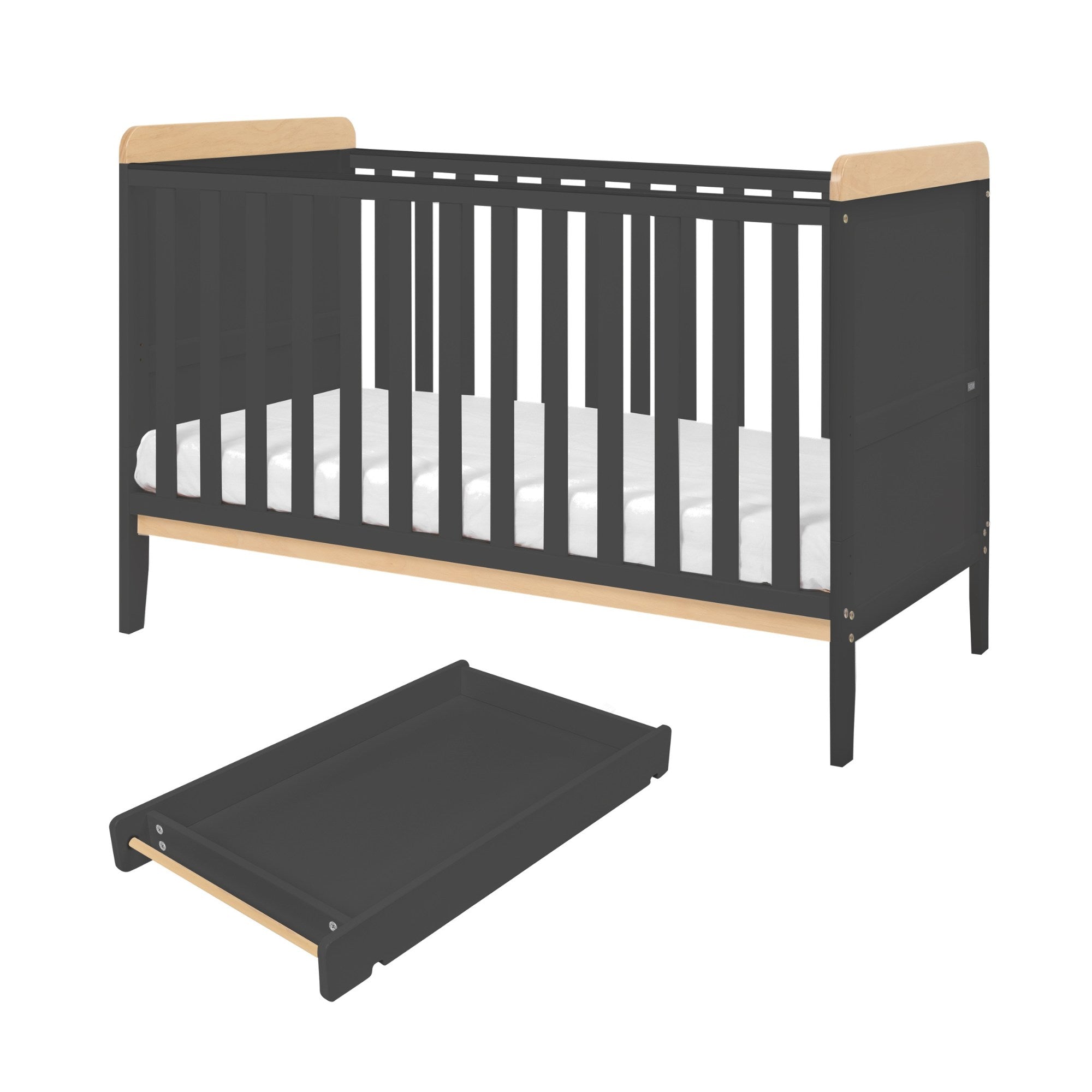 Tutti Bambini Rio 3 Piece Room Set - Honey Oak & Slate Grey
